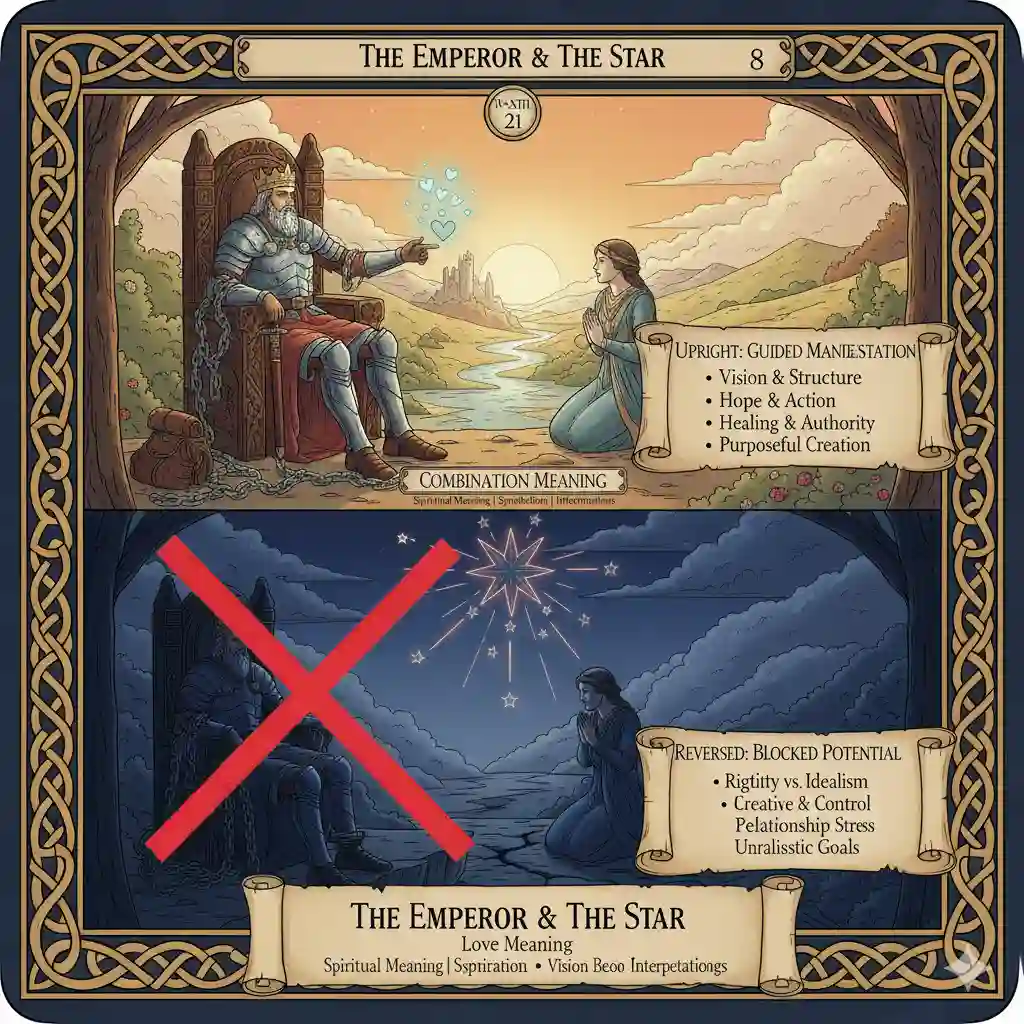 # The Emperor and The Star Tarot Card Combination Meaning – Spiritual Meaning | Emotional Symbolism | Life Interpretations
