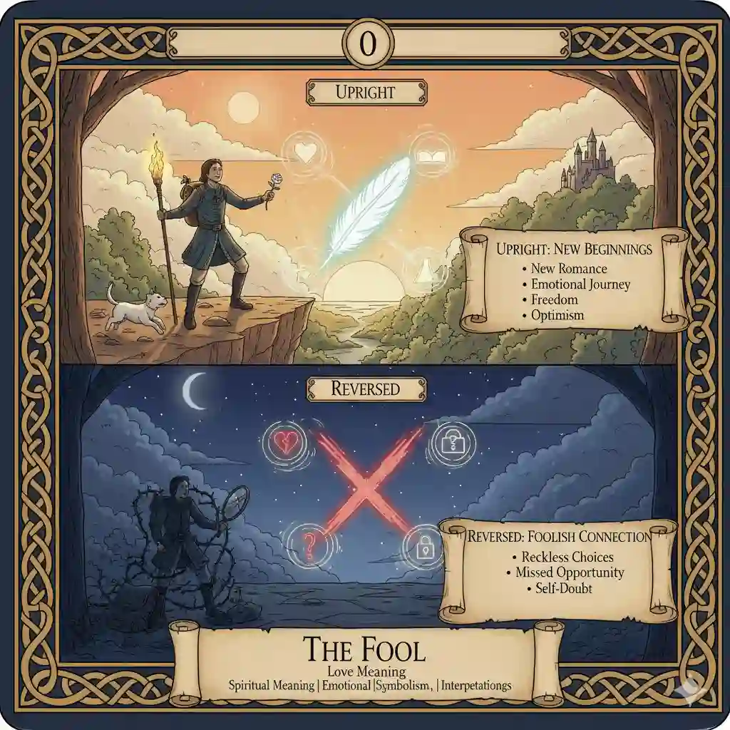 The Fool Tarot Love Meaning – Spiritual Meaning | Emotional Symbolism | Relationship Interpretations