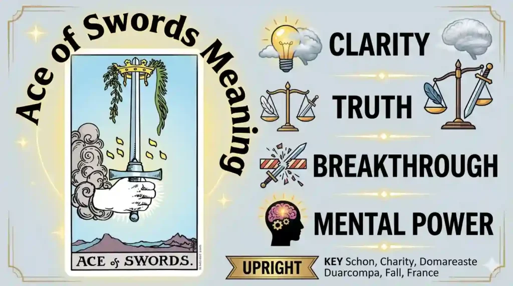 Ace of Swords Meaning — Clarity, Truth, Breakthrough & Mental Power