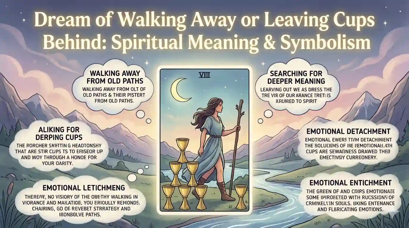 Dream of Walking Away or Leaving Cups Behind: Spiritual Meaning & Symbolism – The Eight of Cups Journey