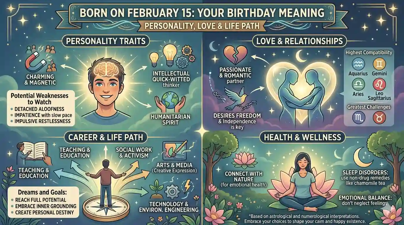 Born on February 15 Birthday Meaning – Personality, Love & Life Path