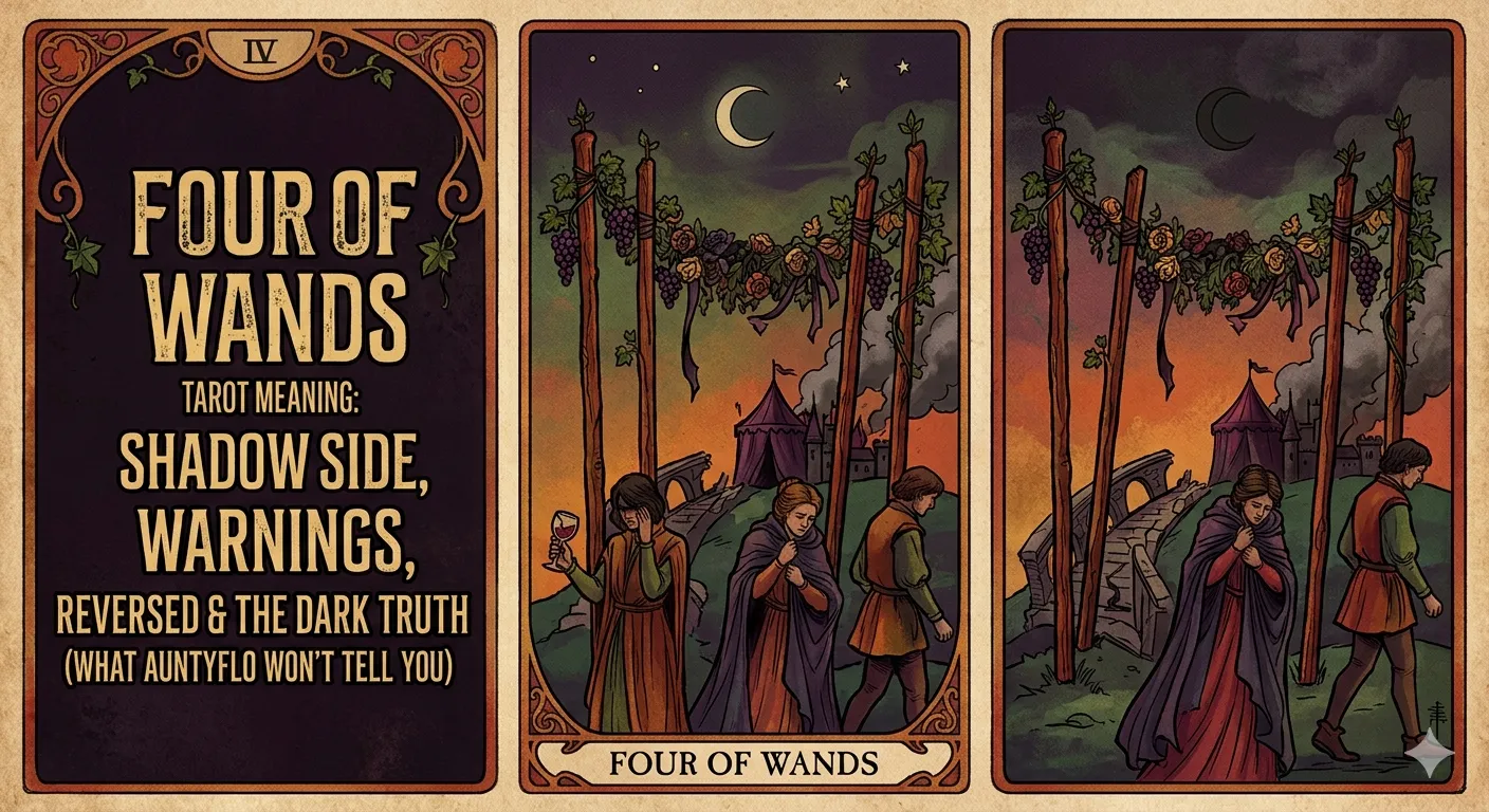 Four of Wands Tarot Meaning Shadow Side & Hidden Warnings